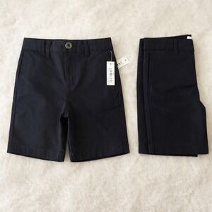 Amazon Essentials Bundle of 2 Boys Chino Shorts 4T Black School Uniform Stretch